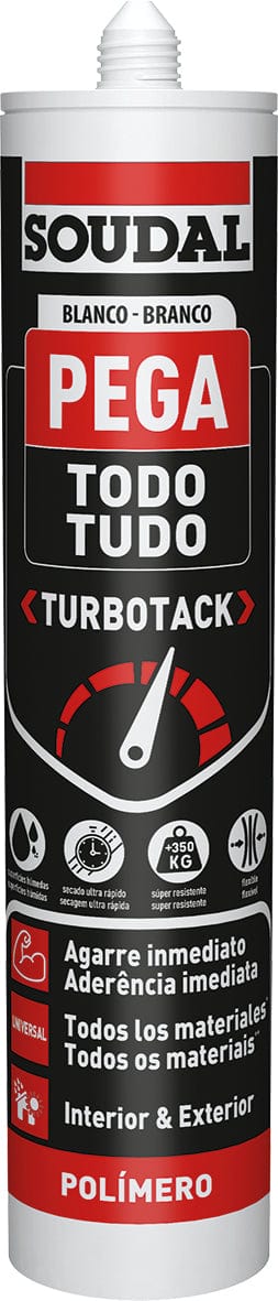 Pack de 12 unidades / 290ml / Blanco 12 x Polimero Pegatodo Soudal Turbotack