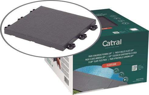 Baldosa Clickfloor 30x30 cm Antracita | Pack 9 | Catral