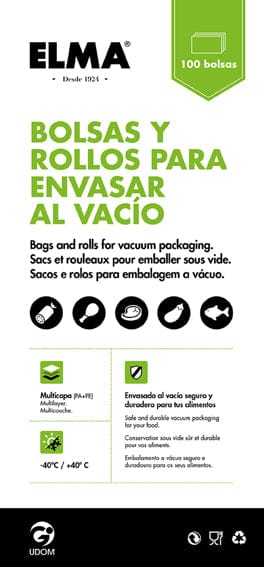 Bolsa Gofrada ELMA 20x40 | PA/PE 100 micras para envasado al vacío