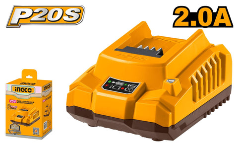 Cargador Batería INGCO FCLI2001E 2Ah 20V — Carga Rápida