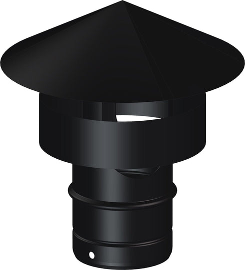 Sombrerete Antiviento DINAK Ø80mm | Vitrificado Negro | Incremental