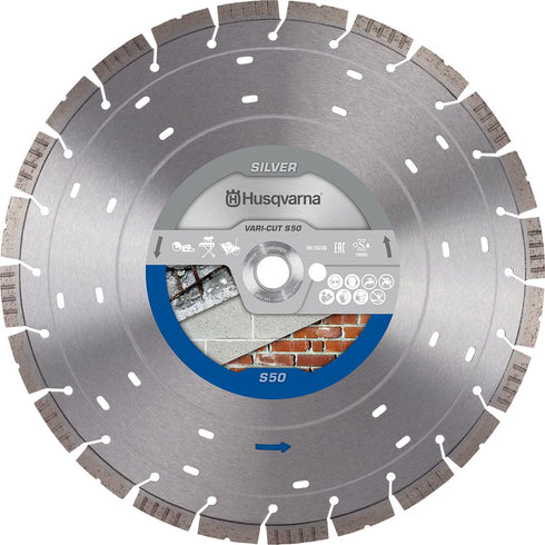 Disco Diamante Segmentado Husqvarna Vari-Cut S50 300 mm Eje 25,4 mm para Construcción