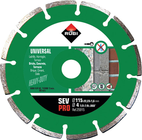 115mm / segmentado Disco diamante general obra segmentado RUBI SEV PRO