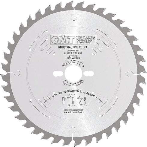 250x3.2x30 mm Z40 Disco para Ingletadora MD de C.M.T.