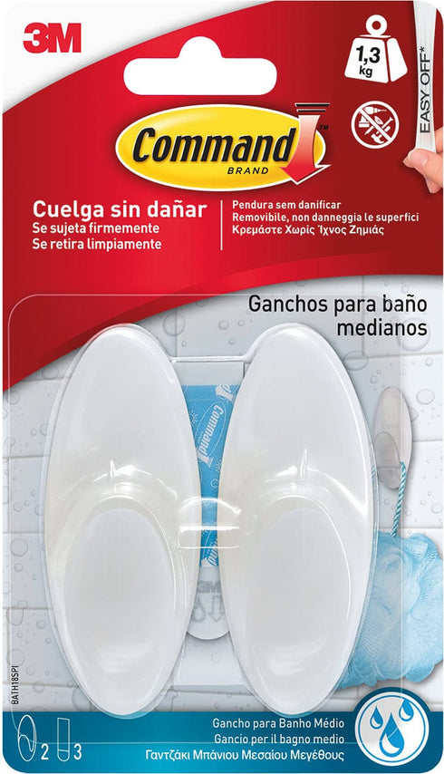 Pack de 12 unidades Gancho Command BATH18 de 3M