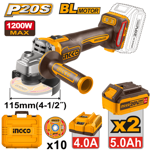 INGCO P20S kit de amoladora y baterias
