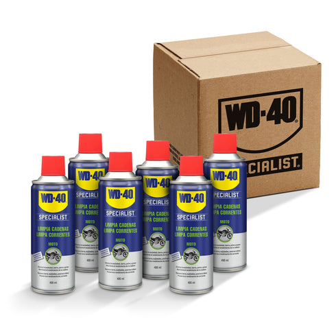 400ml / Pack de 6 unidades Pack de 6 unidades Limpia Cadenas WD 40 Specialist Motorbike