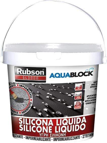 Blanco / 1KG / 4 unidades Silicona Líquida Rubson Aquablock SL 3000 | Impermeabilizante |