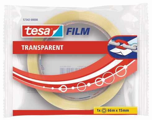 Transparente / 66m x 15mm / Pack de 10 unidades Cinta adhesiva transparente