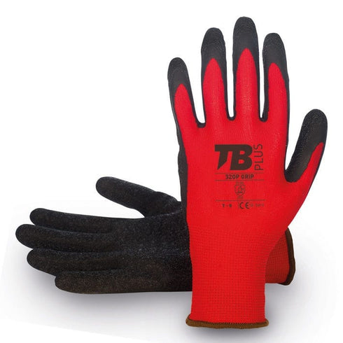 Guante de poliéster 320P GRIP rojo EN 388 | Tomasbodero · Incremental.