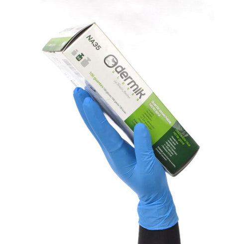 Guante químico tipo C NA35 azul nitrilo EN ISO 374 | Dermik · Incremental.