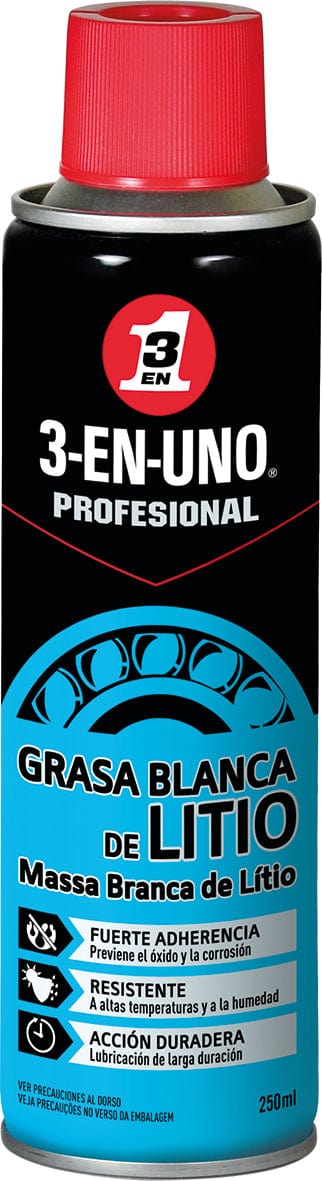 Pack de 6 unidades / 250ml 3en1 Grasa Blanca Litio Spray