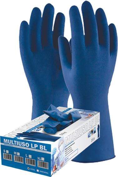 S / Azul / EN 374 + EN 420 Guante desechable de Latex 3L azul