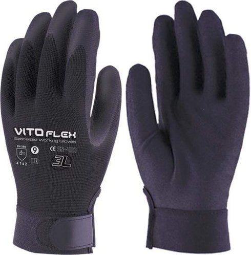 7 / Negro / 12 unidades 3L Guantes Vitoflex SN450 Pack 12 Uds