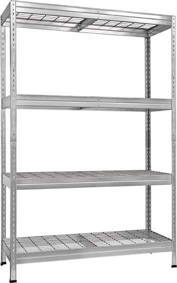 180x120x45cm / Galvanizado Kit 4 Estantes Ar Shelving Rivet