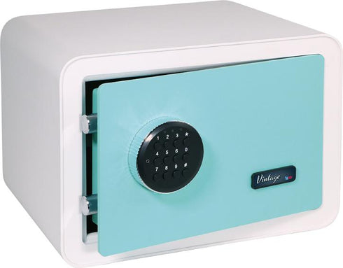 Caja Fuerte de Sobreponer BTV Vintage | Blanca y Turquesa 