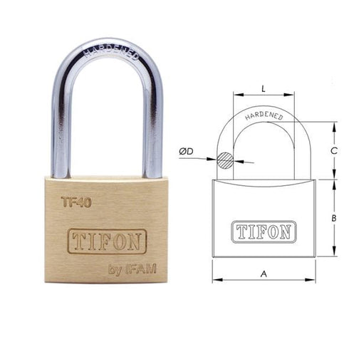 Pack de 6 unidades / 30mm Candado de Latón Tifón AL de IFAM