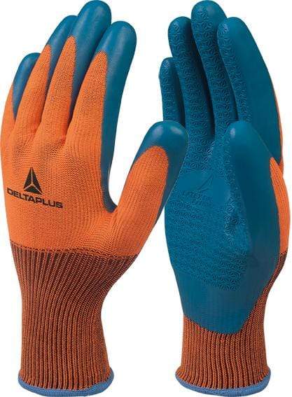 12 Unidades / Azul - naranja / 7 Guante Deltaplus VE733
