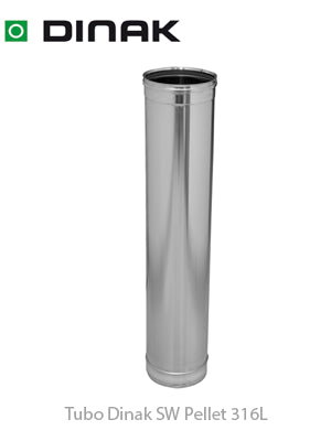 430x80mm Tubo Inox 316L Pellet Dinak SW