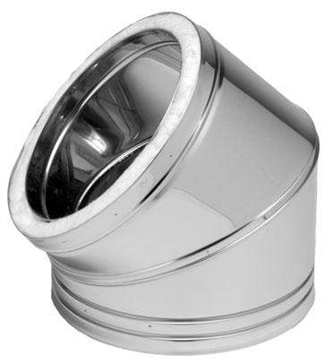45º / 125mm Codo Inox 304 de Doble Pared DP Dinak