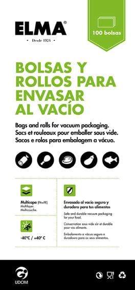 10x25cm Bolsas para cocinar al vacio Elma