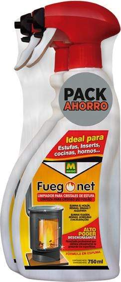 Limpiaestufas Fuego Net 750ML PACK 2U. Elimina el hollín, la grasa y el alquitran