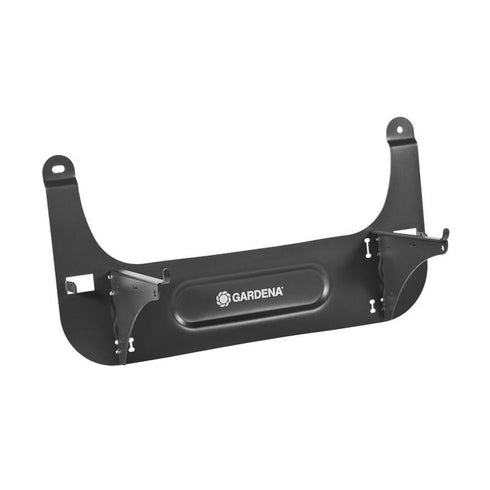 Soporte de pared GARDENA 4045-60 (GTIN 4078500054782) para robots SILENO minimo, city y life. Almacenaje seco, sin heladas y con ahorro de espacio para robot y base.