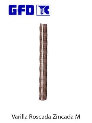 M04x1000mm GFD Varilla Roscada Zincada 1m | M4-M30 | Acero zincado