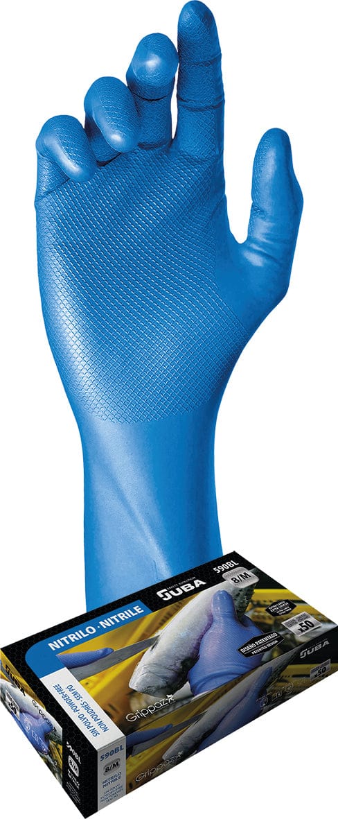 7/S / 50 Juba Grippaz 590BL Guantes de nitrilo 50 unidades
