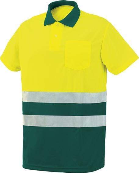 S / Verde - Amarillo Polo alta visibilidad bicolor Issaline 8584AV