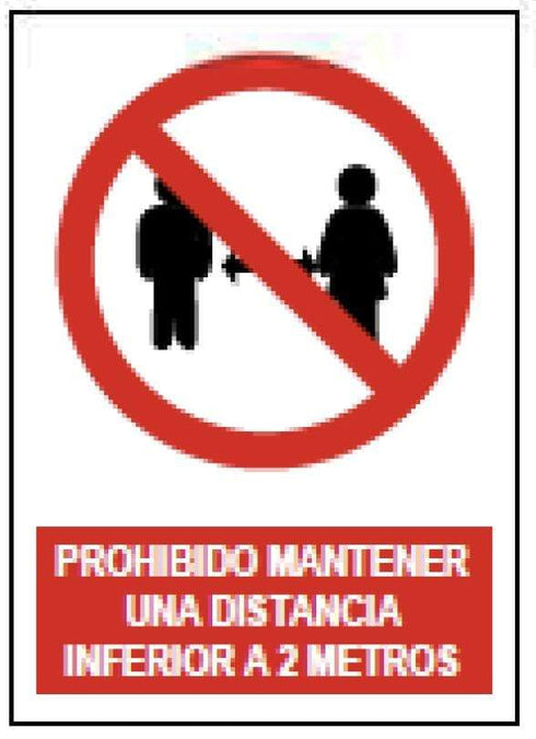 Señal prohibido dist.inf.2m sp975 40x30 JG Señalizacion