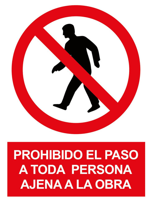 JG Señalización Señal Prohibido Paso Persona Ajena Obra