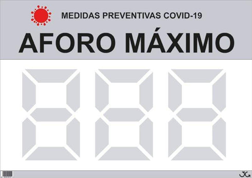 Señal aforo maximo 40x30cm JG 617