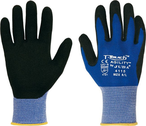 S / Azul - negro / 10 unidades Juba H4115 Guantes Pack 10 Uds