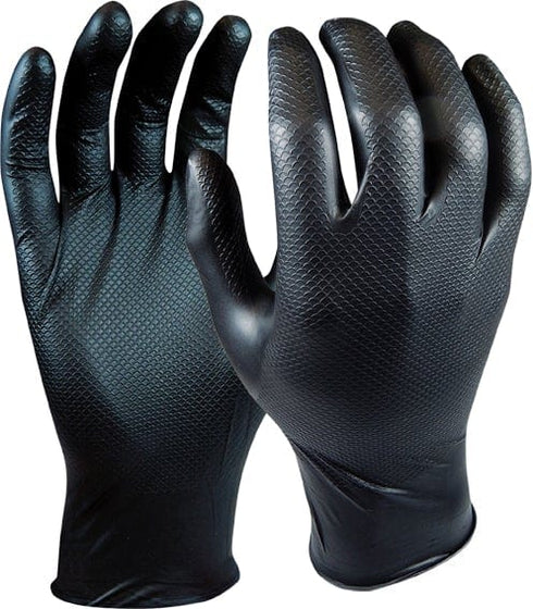 Negro / S / ISO 374 Guantes Juba Grippaz 580 Nitrilo | EN ISO 374 | Caja 50 uds