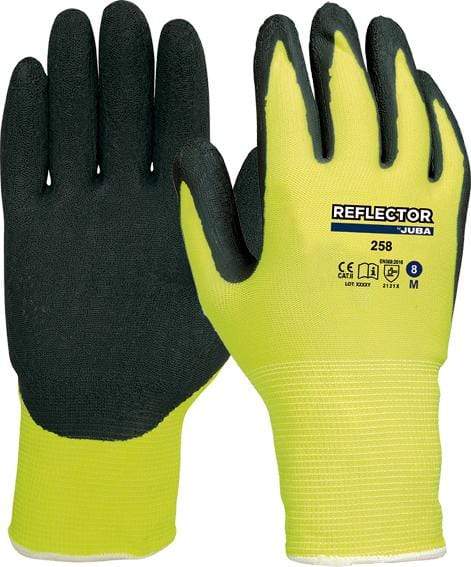 8 / Amarillo / 10 Unidades Juba 258 Guantes Reflector Pack 10 Uds