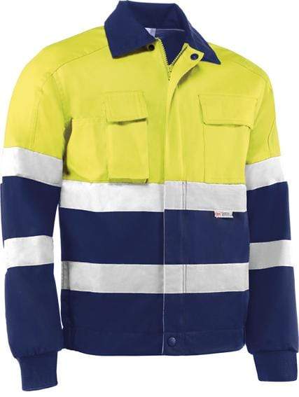 S / ISO 20471 Juba Dover HV746BC - Cazadora Alta Visibilidad Amarillo/Azul Marino