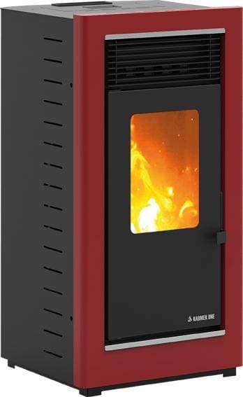 ESTUFA PELLET GRAZ S ACERO ROJO 11,67KW