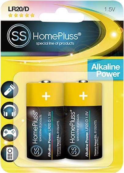PILA ALKALINA HOMEPLUSS LR20 (D) BL(2) - PACK 6 UNIDADES