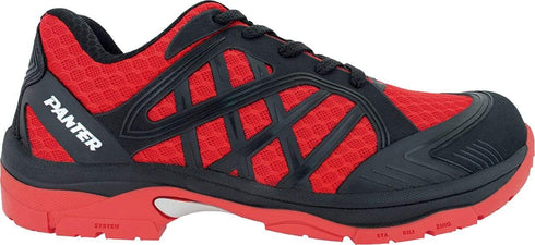 36 / Negro-Rojo / ISO 20345 Panter Argos S1P Zapatos de seguridad