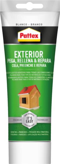 Blanco / 80ml Pattex Sellador Elástico Adhesivo Exterior - Pack de 12 unidades