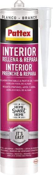 Pattex Sellador Interior Blanco 280ml - Pack de 12 unidades