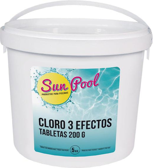Cloro tres efect t-200g 5kg su0905 Quimicamp - PACK 4 UNIDADES