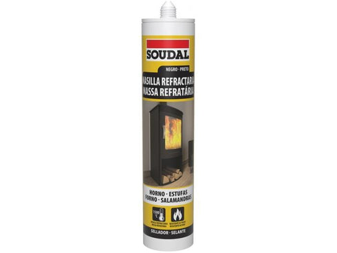 Soudal masilla refractaria Negra 290ml 12 unidades