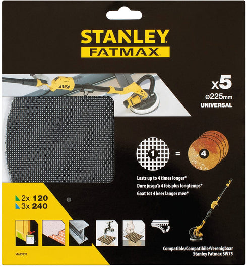 Stanley 5 Lijas Ø225 para yeso