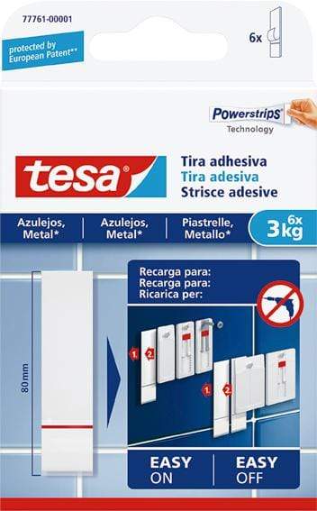 Para azulejos / 3kg por unidad / Pack de 15 unidades Tiras adhesivas Tesa