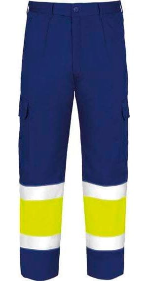 Amarillo fluor-Azul Marino / 40 Pantalón de Alta Visibilidad Vesin | Certificado EN ISO 20471 |