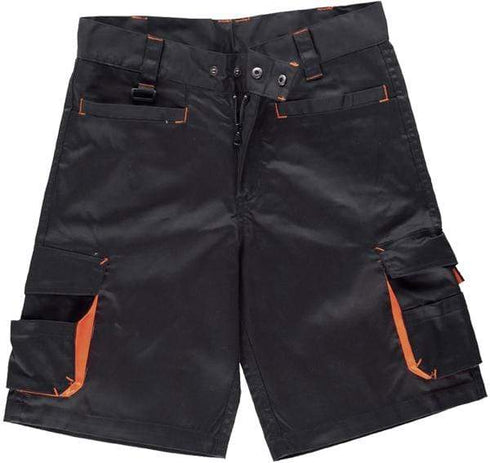 T-40 / Negro y naranja Bermuda de trabajo Workteam multibolsillo WF1617