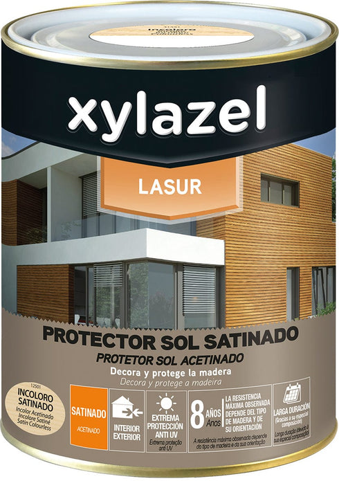 Pack de 6 unidades / Incoloro / 750 ml Xylazel Lasur Sol Satinado 750 ml | Pack 6 | UNE‑EN 927